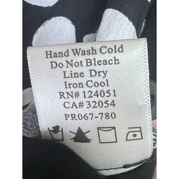 Porridge Clothing Anthropologie Black Polka Dot Tie Waist Button Shirt Sz XS - Picture 6 of 6